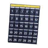 Maxbell Numbered Pocket Chart Over Door Hanging with 30 Pockets Durable for Closet