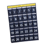 Maxbell Numbered Pocket Chart Over Door Hanging with 30 Pockets Durable for Closet