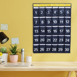 Maxbell Numbered Pocket Chart Over Door Hanging with 30 Pockets Durable for Closet