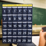 Maxbell Numbered Pocket Chart Over Door Hanging with 30 Pockets Durable for Closet
