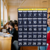 Maxbell Numbered Pocket Chart Over Door Hanging with 30 Pockets Durable for Closet