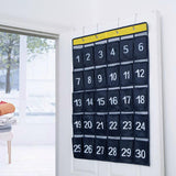 Maxbell Numbered Pocket Chart Over Door Hanging with 30 Pockets Durable for Closet