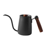 Maxbell Stainless Steel Pour Over Coffee Kettle with Wood Handle Comfortable Grip Black