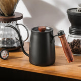 Maxbell Stainless Steel Pour Over Coffee Kettle with Wood Handle Comfortable Grip Black