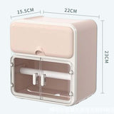 Maxbell Toilet Paper Holder Storage Box Shelf Roll Paper Holder Waterproof Bathroom Pink