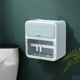 Maxbell Toilet Paper Holder Storage Box Shelf Roll Paper Holder Waterproof Bathroom Blue