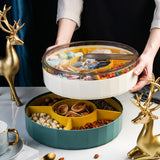 Maxbell Rotating Storage Box Fruit Plate Multipurpose Tray for Party Kitchen Home White