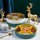 Maxbell Rotating Storage Box Fruit Plate Multipurpose Tray for Party Kitchen Home White