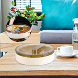 Maxbell Rotating Storage Box Fruit Plate Multipurpose Tray for Party Kitchen Home White