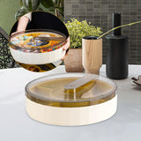 Maxbell Rotating Storage Box Fruit Plate Multipurpose Tray for Party Kitchen Home White