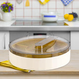 Maxbell Rotating Storage Box Fruit Plate Multipurpose Tray for Party Kitchen Home White