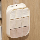 Maxbell Hanging Closet Organizer 9 Cell Portable Dividers for Belts Bra Socks White