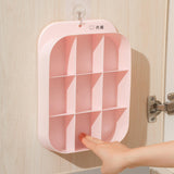 Maxbell Hanging Closet Organizer 9 Cell Portable Dividers for Belts Bra Socks PInk