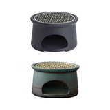 Maxbell Teapot Warmer Holder Tealight Holder Ceramic for Hotel Black