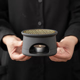 Maxbell Teapot Warmer Holder Tealight Holder Ceramic for Hotel Black