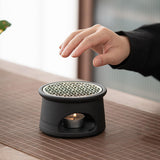 Maxbell Teapot Warmer Holder Tealight Holder Ceramic for Hotel Black
