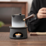 Maxbell Teapot Warmer Holder Tealight Holder Ceramic for Hotel Black