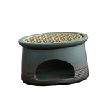 Maxbell Teapot Warmer Holder Tealight Holder Ceramic for Hotel Blue