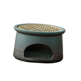 Maxbell Teapot Warmer Holder Tealight Holder Ceramic for Hotel Blue