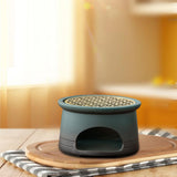 Maxbell Teapot Warmer Holder Tealight Holder Ceramic for Hotel Blue