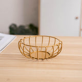Maxbell Metal Fruit Basket Bowl Rustproof for Vegetables Sundries Dinner Table Aureate