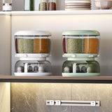 Maxbell 6 Grid Cereal Rice Dispenser Bucket Container Bin for Beans Home Green