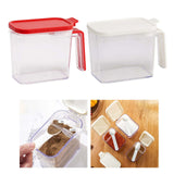 Maxbell Multiuse Salt Seasoning Jar Holder Organizer Canisters Pots for Kitchen Red