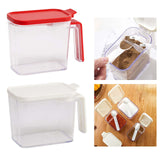 Maxbell Multiuse Salt Seasoning Jar Holder Organizer Canisters Pots for Kitchen Red