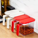 Maxbell Multiuse Salt Seasoning Jar Holder Organizer Canisters Pots for Kitchen Red
