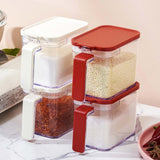 Maxbell Multiuse Salt Seasoning Jar Holder Organizer Canisters Pots for Kitchen Red