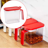 Maxbell Multiuse Salt Seasoning Jar Holder Organizer Canisters Pots for Kitchen Red