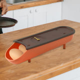 Maxbell Egg Box Egg Tray Egg Holder with Lid for Fridge Household Shelf Orange