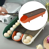Maxbell Egg Box Egg Tray Egg Holder with Lid for Fridge Household Shelf Orange