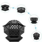 Maxbell Outdoor Fire pits Hexagonal Multifunctional for Courtyard Garden Barbecue