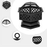 Maxbell Outdoor Fire pits Hexagonal Multifunctional for Courtyard Garden Barbecue