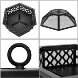 Maxbell Outdoor Fire pits Hexagonal Multifunctional for Courtyard Garden Barbecue