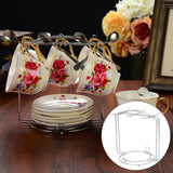 Maxbell Metal Coffee Cup Holder Organizer Rack Water Drainer for Countertop Tabletop Argent