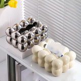 Maxbell Tissue Storage Case Napkin Holder Facial Tissue Holder for Countertop Office Argent