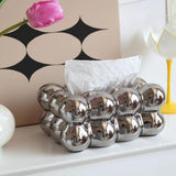 Maxbell Tissue Storage Case Napkin Holder Facial Tissue Holder for Countertop Office Argent