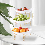 Maxbell Tiered Fruit Bowl Basket Holder Rack Tea Platter for kitchen 3 Tier White