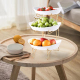 Maxbell Tiered Fruit Bowl Basket Holder Rack Tea Platter for kitchen 3 Tier White