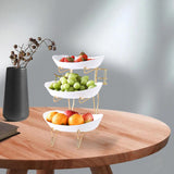 Maxbell Tiered Fruit Bowl Basket Holder Rack Tea Platter for kitchen 3 Tier White