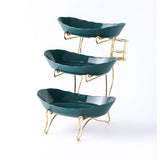 Maxbell Tiered Fruit Bowl Basket Holder Rack Tea Platter for kitchen 3 Tier Green