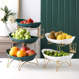 Maxbell Tiered Fruit Bowl Basket Holder Rack Tea Platter for kitchen 2 Tier White