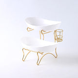 Maxbell Tiered Fruit Bowl Basket Holder Rack Tea Platter for kitchen 2 Tier White