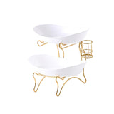 Maxbell Tiered Fruit Bowl Basket Holder Rack Tea Platter for kitchen 2 Tier White