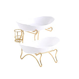 Maxbell Tiered Fruit Bowl Basket Holder Rack Tea Platter for kitchen 2 Tier White