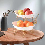 Maxbell Tiered Fruit Bowl Basket Holder Rack Tea Platter for kitchen 2 Tier White