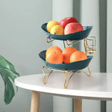 Maxbell Tiered Fruit Bowl Basket Holder Rack Tea Platter for kitchen 2 Tier Green