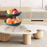 Maxbell Tiered Fruit Bowl Basket Holder Rack Tea Platter for kitchen 2 Tier Green